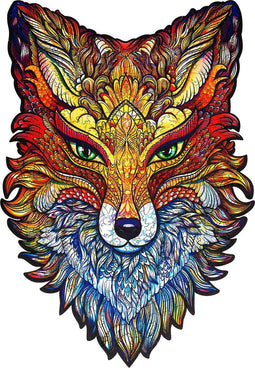 UNIDRAGON Houten Puzzel Voor Volwassenen Dier - Vurige Vos - 197 stukjes - Medium 22x32 cm