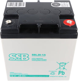 SSB SBL28-12i accu 12 Volt 28 Ah 165 x 125 x 175 mm met M5 schroefaansluiting, geschikt voor o.a. UPS, telecommunicatie en veiligheidsstroomvoorziening
