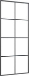 vidaXL - Schuifdeur - met - beslag - 90x205 - cm - ESG-glas - en - aluminium