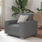 vidaXL - Fauteuil - in - Donkergrijs, - 59 - cm - Stof
