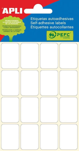 Apli witte etiketten ft 19 x 27 mm (b x h), 96 stuks, 16 per blad (2675)