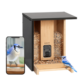 BIRDFY Bamboo 7 Days - Vogelvoederhuisje - Camera AI - Wit