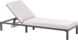 Ligstoel met kussen LARIANO Metaal Lichtbeige