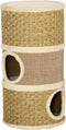 PawHut D30-326 - Kattenkrabpaal - 3 niveaus sisal en zeewier - Kaki en bruin