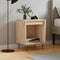 vidaXL - Nachtkastje - 40x35x50 - cm - bewerkt - hout - sonoma - eikenkleurig