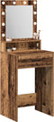 vidaXL - Kaptafel - met - LED - Verlichting - - - Oud - Hout, - 50x41x135 - cm