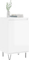 vidaXL - Dressoir - 40x35x70 - cm - bewerkt - hout - hoogglans - wit