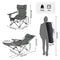 Woltu Campingstoel Set - Opvouwbare Ultralichte Relaxstoel met Armleuningen en Bekerhouder - Grijs -