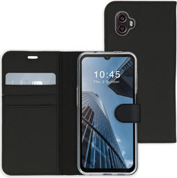 Accezz Galaxy Xcover 6 Pro - Flip cover - Kunstleer - Krasbestendig - Zwart