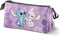 Karactermania - Disney - Lilo en Stitch - Stitch & Angel-FAN Drievoudige Roletui - Potloden etui - Pennenetui 2.0 - Lila