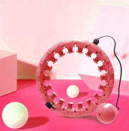 Innovagoods Verstelbare Fitness Hoelahoep met Gewicht - Hula Hoop Fitness - 360º Massage-effect - Roze