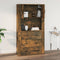 vidaXL - Wandkast - 80x33x80 - cm - bewerkt - hout - gerookt - eikenkleurig