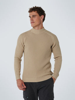 No Excess - Pullover - Geribbelde ronde hals - Stone L