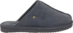 Warmbat Barron - Heren Pantoffels - Suède met Merino schapenvacht - Grijs - Maat 43