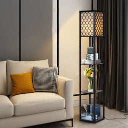 Coast Moderne Vloerlamp - 3 Planken - 160 x 26 x 26 cm - Zwart