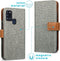 iMoshion Hoesje Geschikt voor Samsung Galaxy A21s Hoesje Met Pasjeshouder - iMoshion Luxe Canvas Bookcase - Grijs