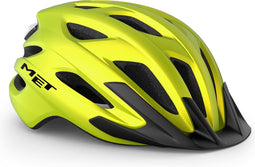 MET Crossover - Fietshelm Unisex - Veilig met LED-licht en ventilatieopeningen - Lime Yellow Metallic Matt