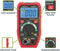Velleman Digitale multimeter, lcd-display, CAT III/600 V, geschikt voor het meten van AC/DC-spanning, weerstand, temperatuur, transistor, diodes en continuïteit, batterijtest, zaklamp, NCV-functie, meetsnoeren