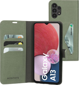 Mobiparts Galaxy A13 (2022) 4G - Classic Wallet Case - Ruimte voor pasjes - Groen