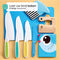Qwali Blue Kindermessen Set - 8-delig - Veilig snijden - Kindvriendelijk design