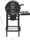 vidaXL Barbecuevat met wielen en schappen 115x85x95 cm staal zwart