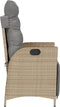 vidaXL - Tuinstoel - verstelbaar - met - voetensteun - poly - rattan - gemengd - beige