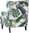Fauteuil SANDSET met voetenbank Stof Lichtgroen