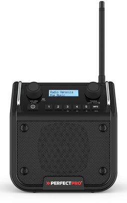 PerfectPro DPR2-18V - DAB+ Werkplaatsradio - Bluetooth en FM - (zonder accu en lader)