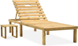 vidaXL - Ligbed - met - tafel - geïmpregneerd - grenenhout