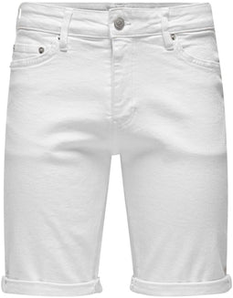 ONLY & SONS ONSPLY WHITE 9297 AZG DNM SHORTS NOOS Heren Jeans - Maat M
