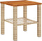Tuintafel 40x40x42 cm poly rattan en acaciahout beige