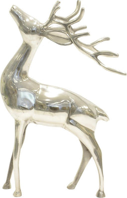 Staand hert beeld 30x15x48 cm zilver