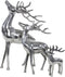 Staand hert beeld 30x15x48 cm zilver