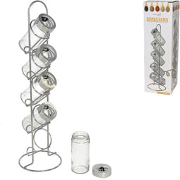 Staand kruidenrek met 5 potjes