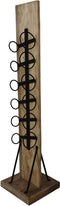 Staand wijnrek 6 flessen - 30x30x120 - Naturel/zwart - Metaal