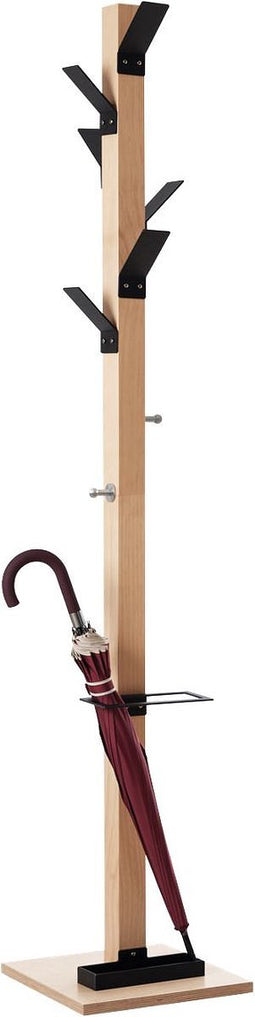 Staande kapstok Easycloth, van massief hout, met parapluhouder, 8 haken