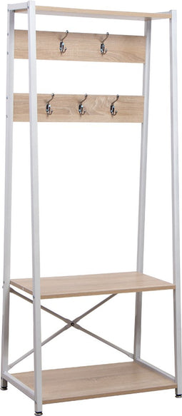 Staande kapstok Stoer met schoenenrek - 136 cm hoog