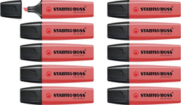STABILO BOSS ORIGINAL - Markeerstift - Hoogste Kwaliteit - Rood - Doos 10 stuks