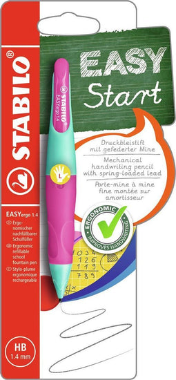 STABILO EASYergo 1.4 - Ergonomisch Vulpotlood - Linkshandig - Navulbaar - Turquoise/Neon Roze - Dunne Potloodvulling 1,4 mm