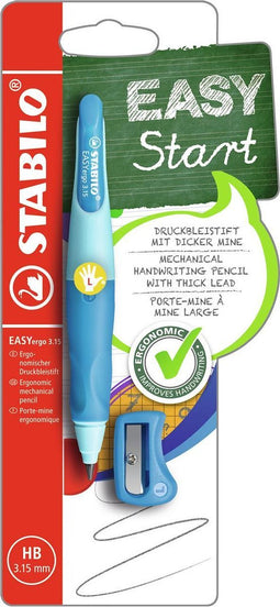 STABILO EASYergo 3.15 - Ergonomisch Vulpotlood - Linkshandig - Navulbaar - Blauw/Donker Blauw - Extra Dikke Potloodvulling 3,15 mm