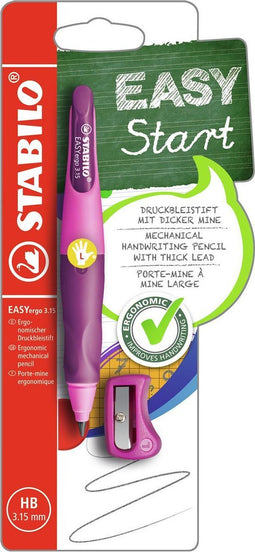 STABILO EASYergo 3.15 - Ergonomisch Vulpotlood - Linkshandig - Navulbaar - Roze/lila - Extra Dikke Potloodvulling 3,15 mm