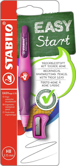 STABILO EASYergo 3.15 - Ergonomisch Vulpotlood - Rechtshandig - Navulbaar - Roze/Lila - Extra Dikke Potloodvulling 3,15 mm