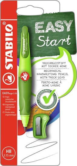 STABILO EASYergo 3.15 - Ergonomisch Vulpotlood - Rechtshandig - Navulbaar - Licht Groen/Donker Groen - Extra Dikke Potloodvulling 3,15 mm