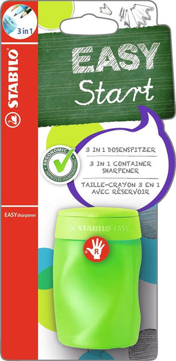 STABILO EASYsharpener - Ergonomische 3 in 1 Puntenslijper - Rechtshandig - Groen - Geschikt Voor Alle Potloden