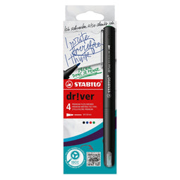 Stabilo - Fineliner dr!ver medium assorti 4 stuks