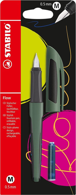 STABILO Flow - Vulpen - SPORTY Edition - Forest + 1 Inkt Cartridge