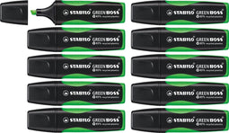 STABILO GREEN BOSS - Markeerstift - Gemaakt Van 83% Gerecycled Plastic - Groen - Doos 10 Stuks