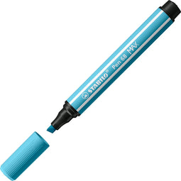 STABILO Pen 68 MAX Viltstift Met Dikke Beitelpunt Azuurblauw