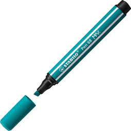 STABILO Pen 68 MAX Viltstift Met Dikke Beitelpunt Turquoiseblauw