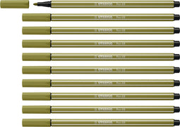 STABILO Pen 68 - Premium Viltstift - Moddergroen - Doos 10 stuks